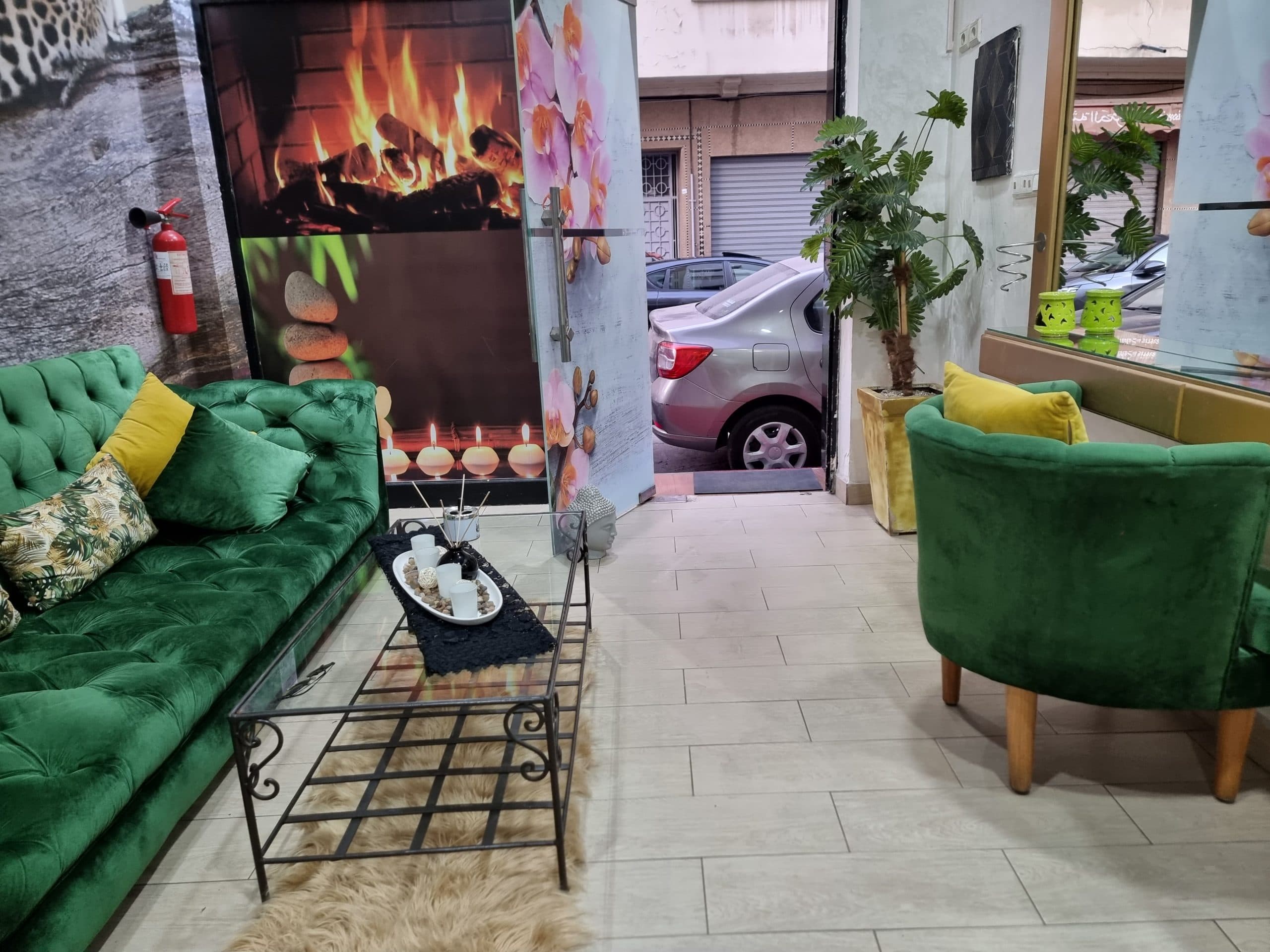 Espace d'attente du centre de massage Casablanca Maarif